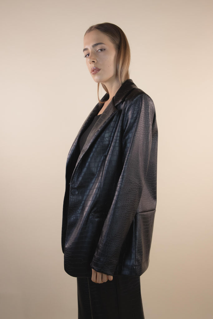 Blazer in ecopelle nero H504/36 NERO EGG FAMILY 