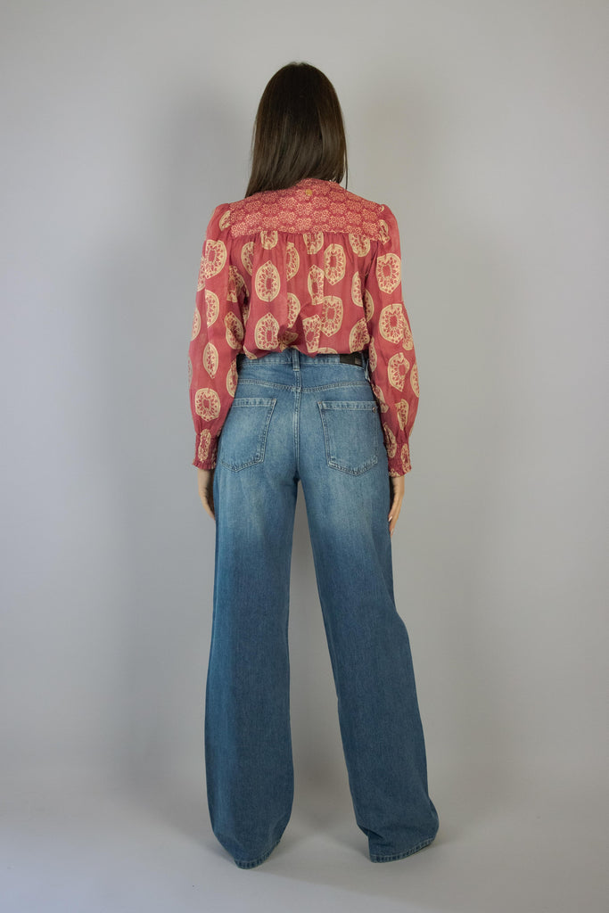 Camicia fantasia rosso e beige 7240 VARIANTE 1 EGG FAMILY 