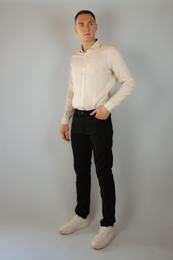 Pantalone lungo nero in cotone leggero C/ALAN NERO EGG FAMILY 