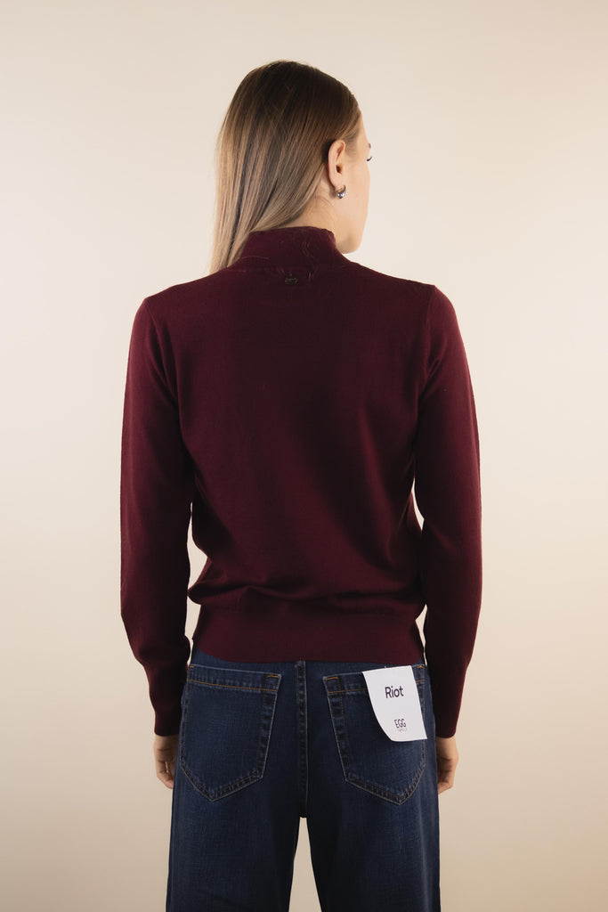 Maglia in viscosa bordeaux mezzo collo PK20021 BORDEAUX EGG FAMILY 