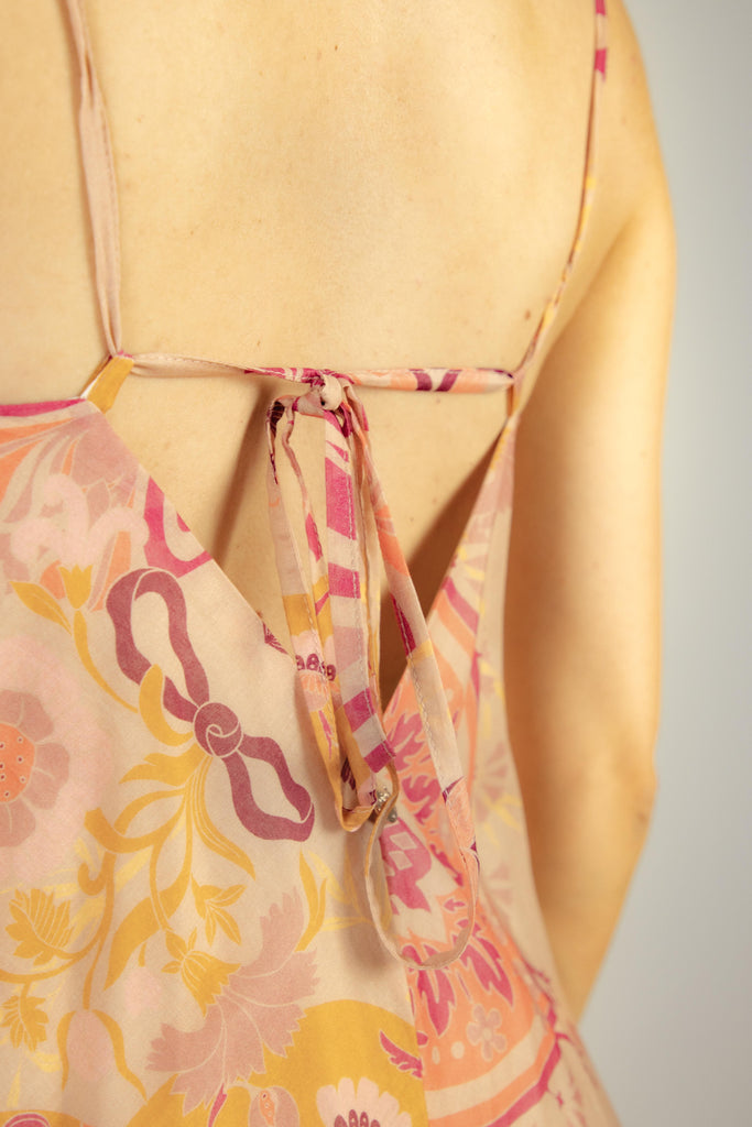 Abito lungo in fantasia floreale rosa 6840 AB VARIANTE 1 EGG FAMILY 