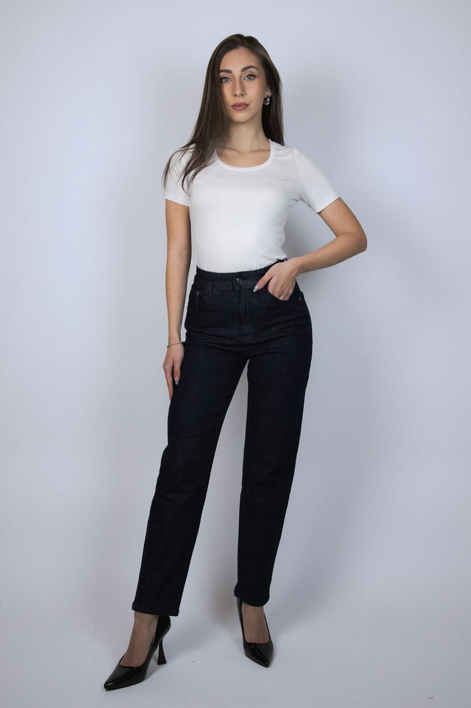 Jeans denim scuro mom fit ZG956 DENIM EGG FAMILY 