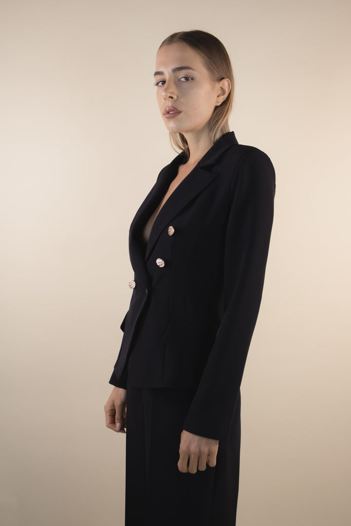 Blazer nero doppio petto H528/29 NERO EGG FAMILY 