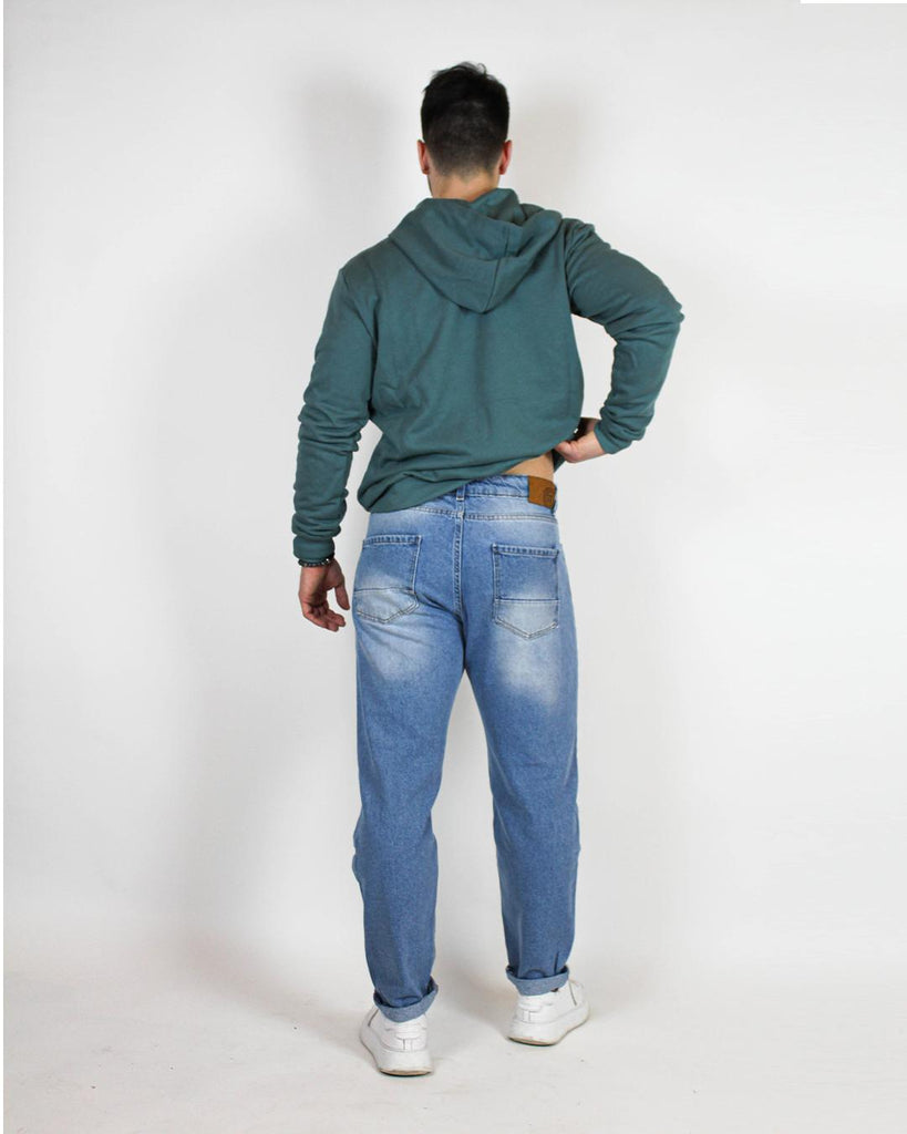 Jeans chiaro con strappi e schiariture Q063 DENIM EGG FAMILY 