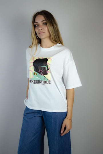 T-shirt bianca con stampa Irresistible IRRESISTIBILE BIANCO EGG FAMILY 