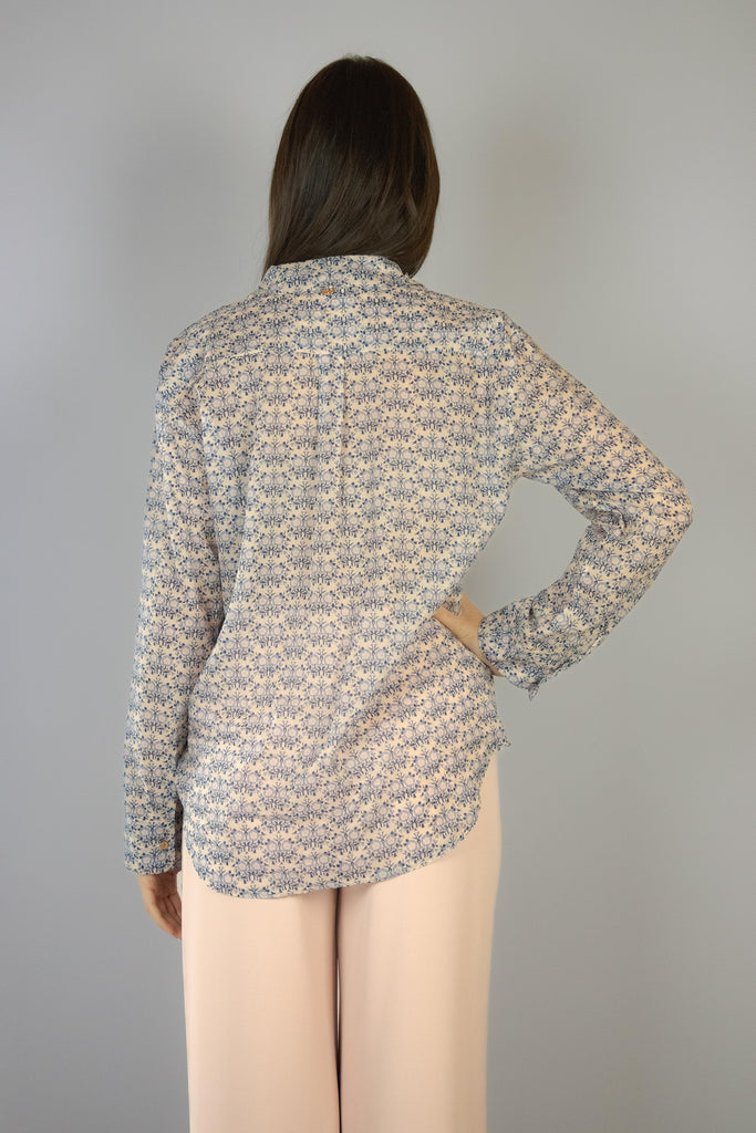 Camicia in cotone microfantasia floreale rosa 6435/B VARIANTE 2 EGG FAMILY 