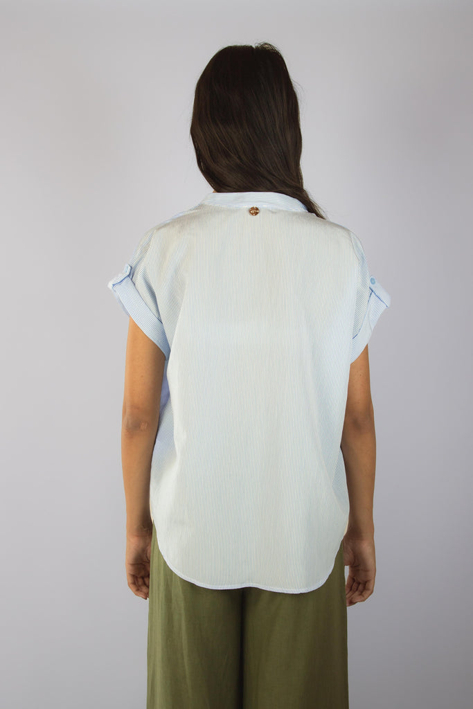 Camicia a righe bianche e celesti JC6979R7 RIGA AZZURRA EGG FAMILY 