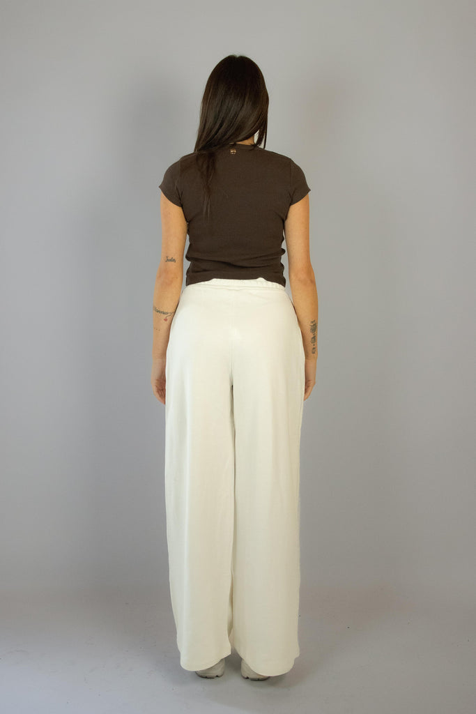 Pantalone in felpa leggera bianco NEW YORK PANNA EGG FAMILY 