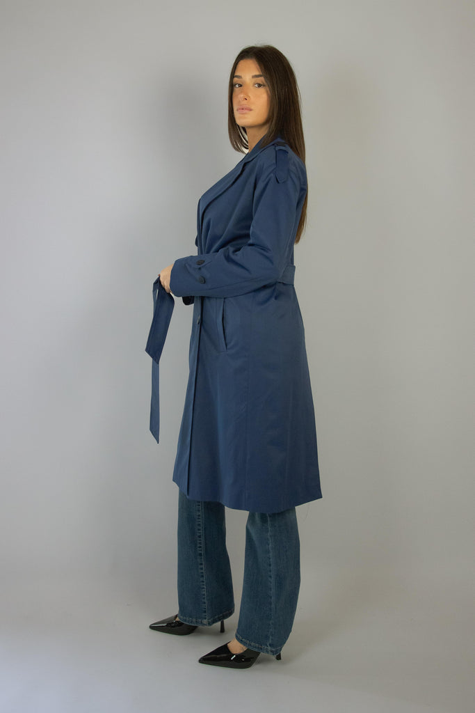 Trench lungo blu SG01 BLU DENIM EGG FAMILY 
