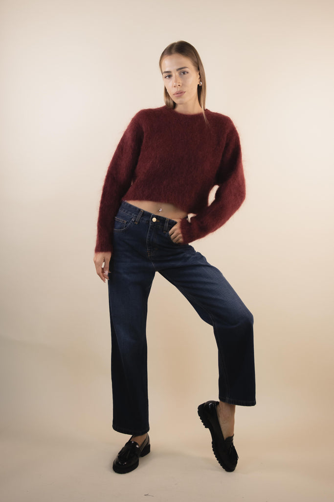 Maglia bordaux in Mohair PA972 BORDEAUX EGG FAMILY 