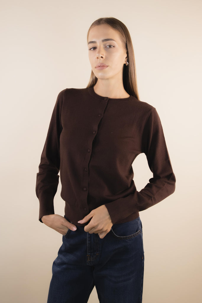 Maglia con bottoncini cacao PK20025 CACAO EGG FAMILY 