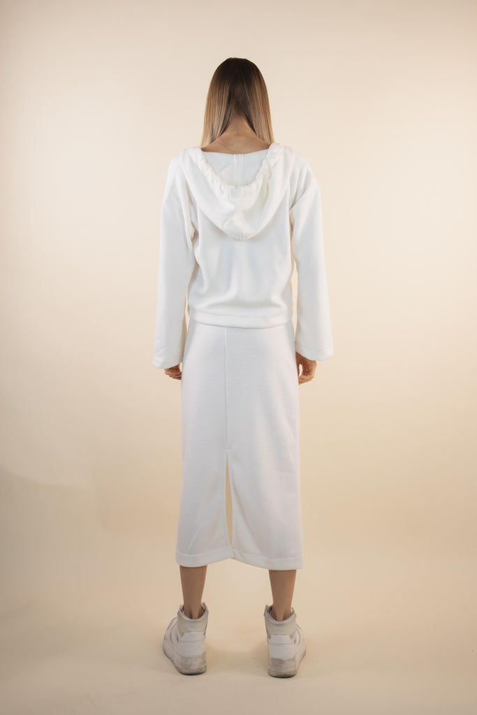 Gonna longuette Bianco lana W1LISI 17 LANA EGG FAMILY 