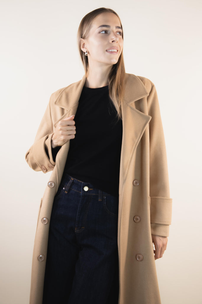 Cappotto leggero sfoderato color cammello ZK4275T48 CAMMELLO EGG FAMILY 