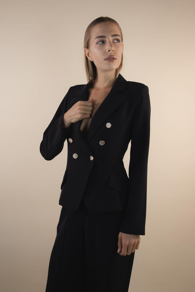 Blazer nero doppio petto H528/29 NERO EGG FAMILY 