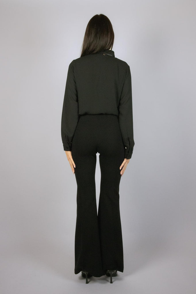 Il pantalone in punto Milano flare Jennifer JENNIFER T16 NERO EGG FAMILY 