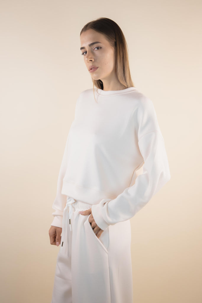 Felpa paricollo avorio SH-SS26SOFT15 AVORIO EGG FAMILY 