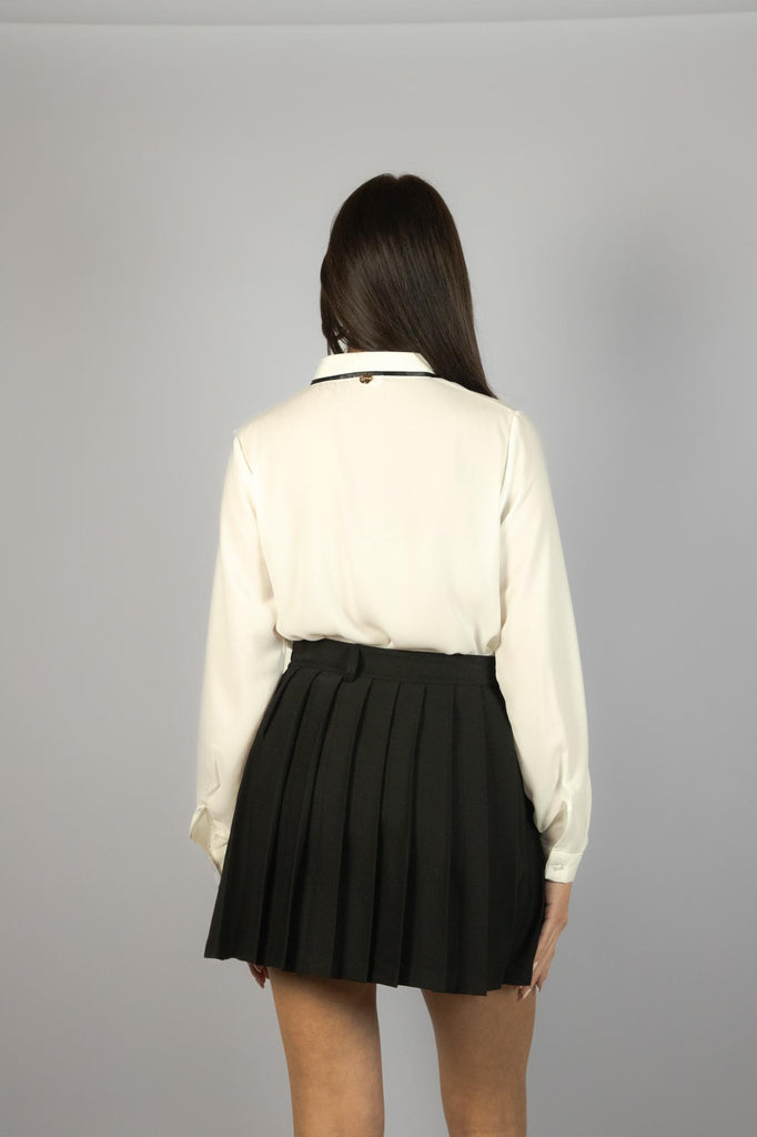 Gonna corta nera plissettata a ruota ZG2242T84 NERO EGG FAMILY 