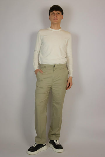Pantalone lungo color sabbia gamba dritta EGG/2506 DESERT EGG FAMILY 