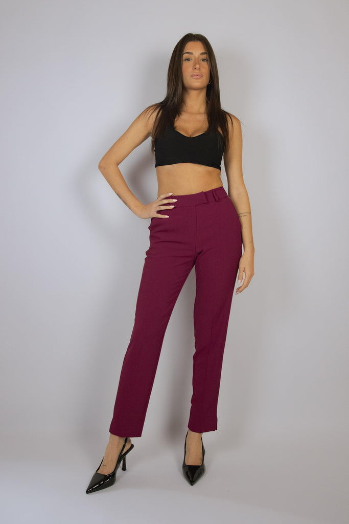 Pantalone a sigaretta color rosso sangria 121/24 SANGRIA EGG FAMILY 