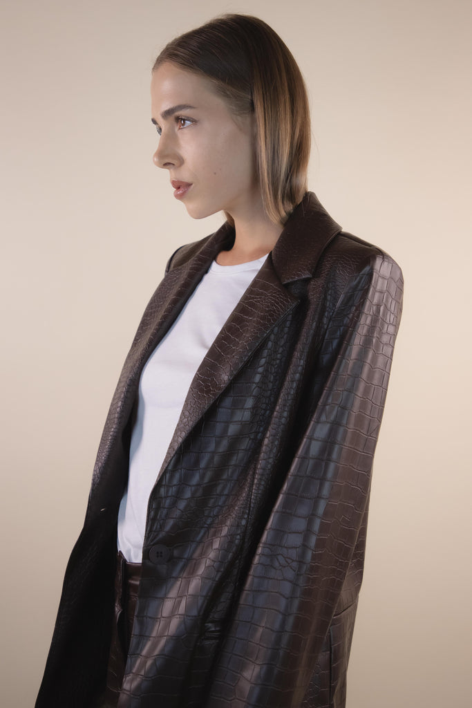 Blazer in ecopelle moro H504/36 MORO EGG FAMILY 