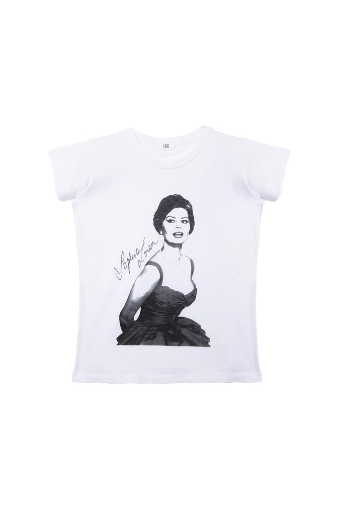 T-shirt bianca Sofia Loren 177351 BIANCO EGG FAMILY 