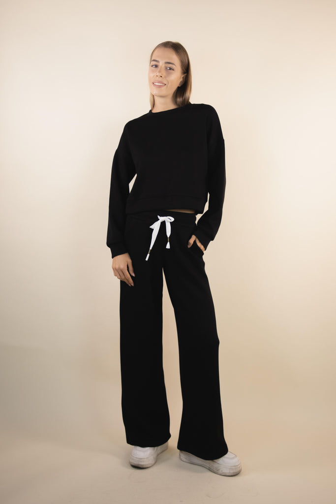 Felpa girocollo nero SH-SS26SOFT15 NERO EGG FAMILY 