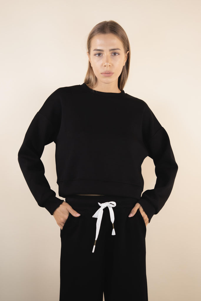 Felpa girocollo nero SH-SS26SOFT15 NERO EGG FAMILY 