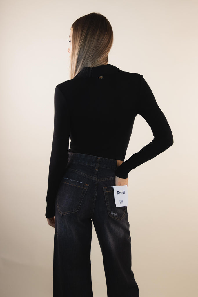 Maglia polo nera H416/6 NERO EGG FAMILY 