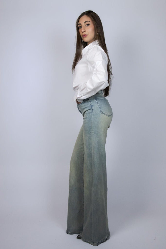 Jeans a palazzo vita alta denim chiaro EG808# DENIM EGG FAMILY 