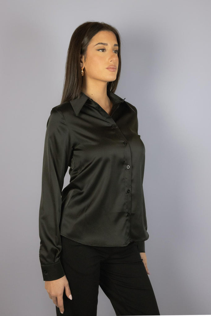 Camicia satin nera Evelyn CA EVELYN RASO NERO EGG FAMILY 