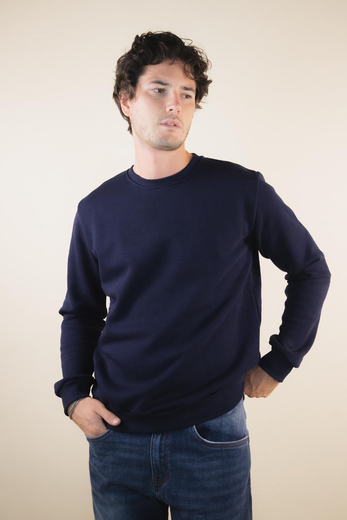 Felpa girocollo Blu M1ESS 50 BLU EGG FAMILY 