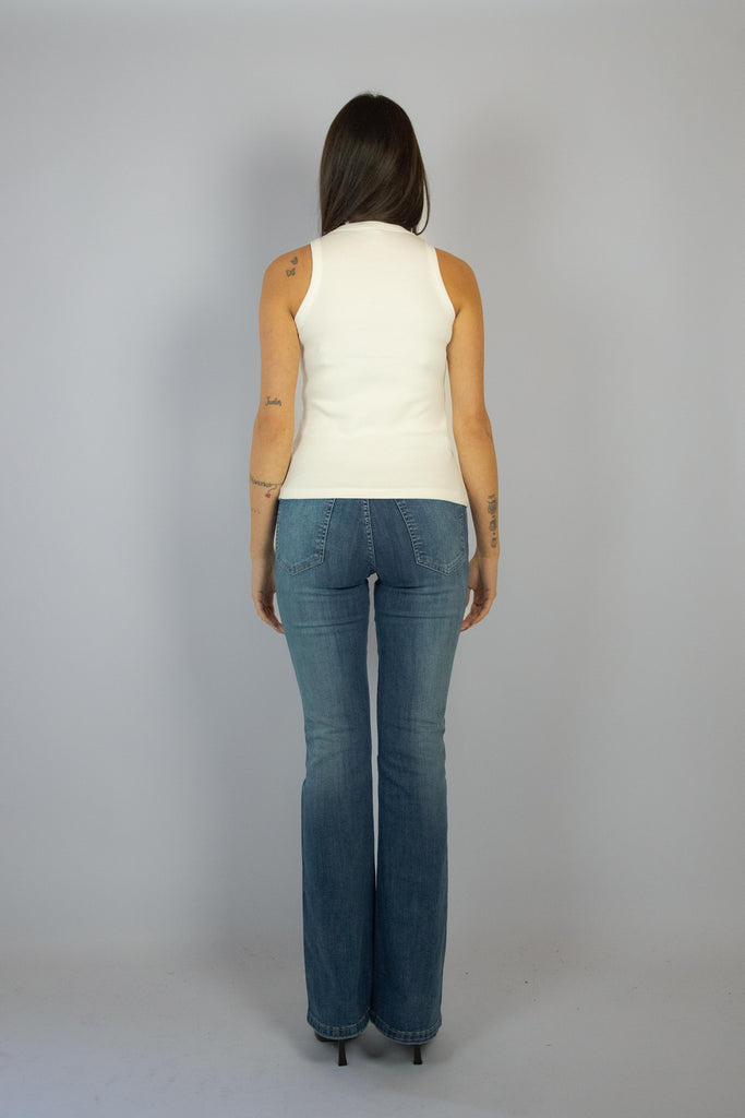 Canotta bianca con ricamo Portami al mare MAIN PANNA EGG FAMILY 