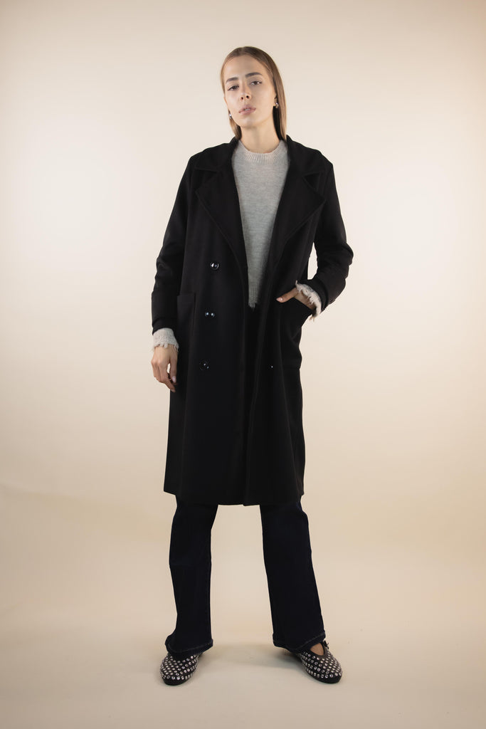 Cappotto leggero nero sfoderato ZK4275T48 NERO EGG FAMILY 