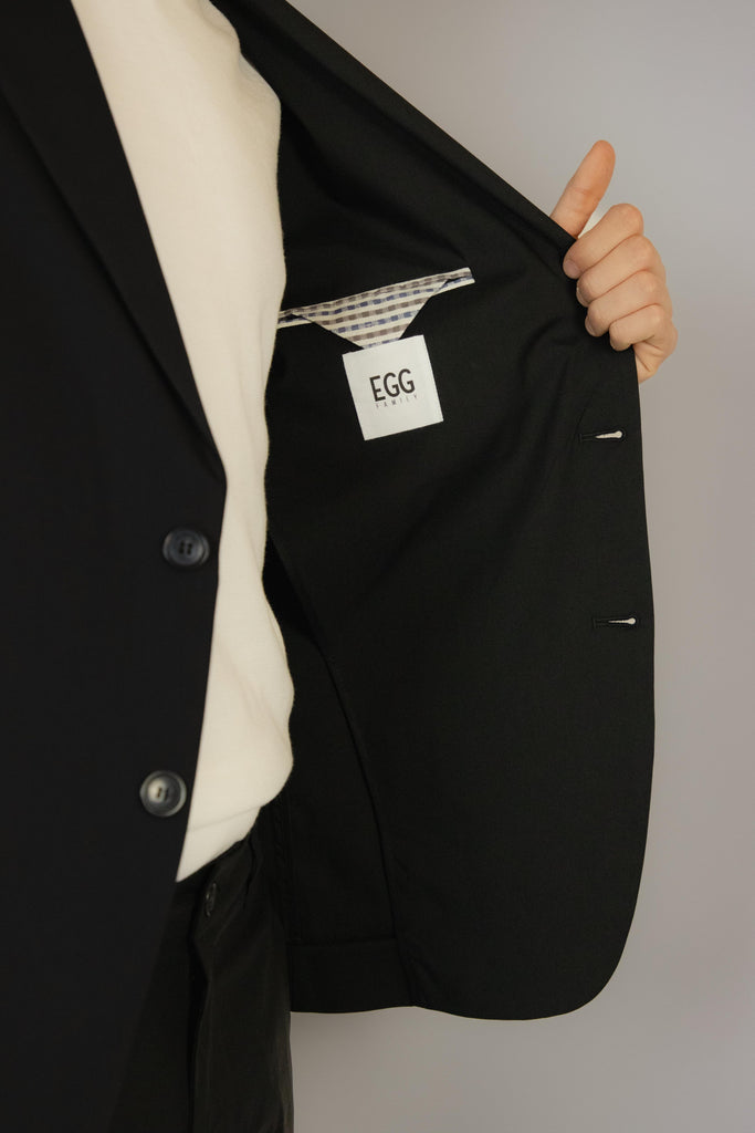 Giacca nera con revers EGG/2505 NERO EGG FAMILY 