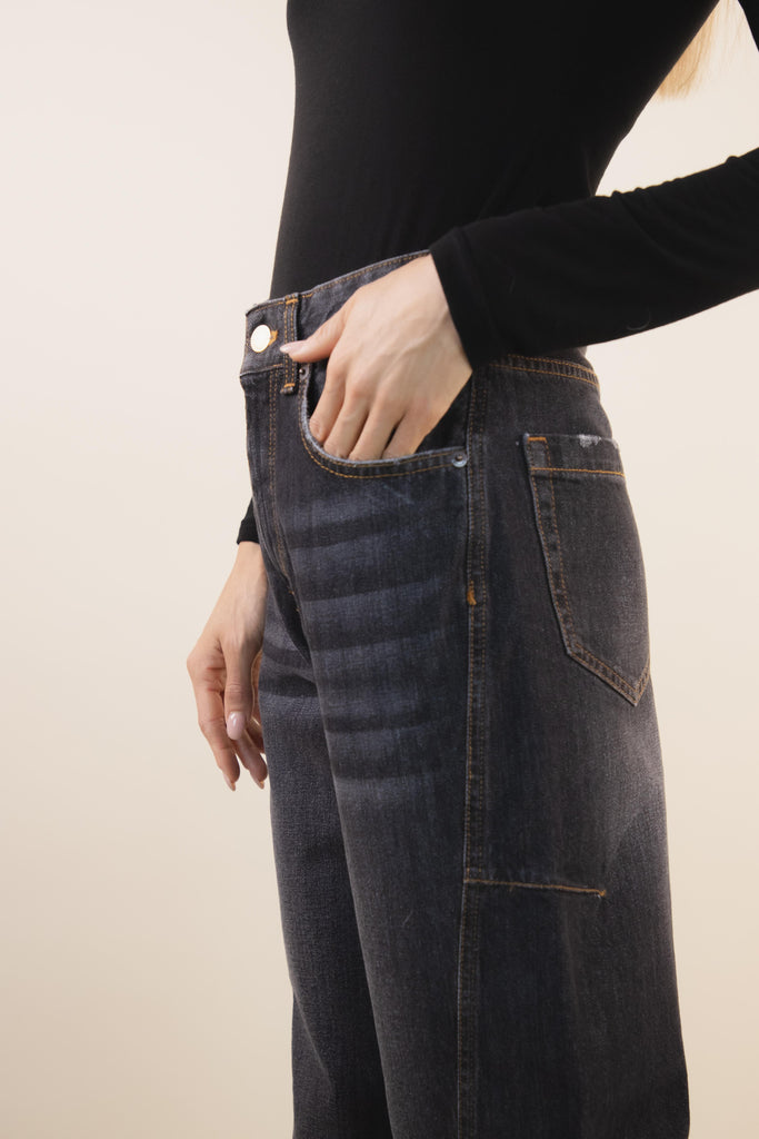 Jeans REBEL REBEL DENIM NERO EGG FAMILY 