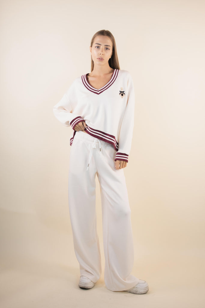 Felpa con spilla avorio W1RICCI 11 AVORIO/VINACCIA EGG FAMILY 