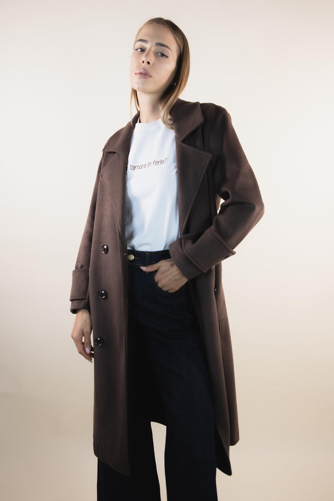 Cappotto leggero marrone sfoderato ZK4275T48 CIOCCOLATO EGG FAMILY 