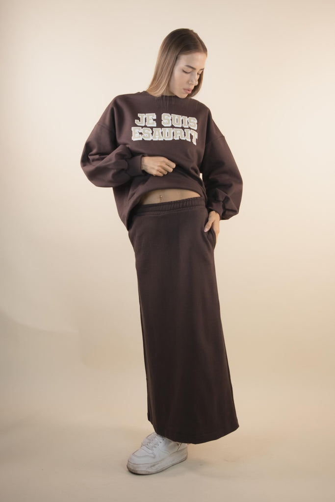 Gonna in felpa moro W1VITTI 14 MORO EGG FAMILY 