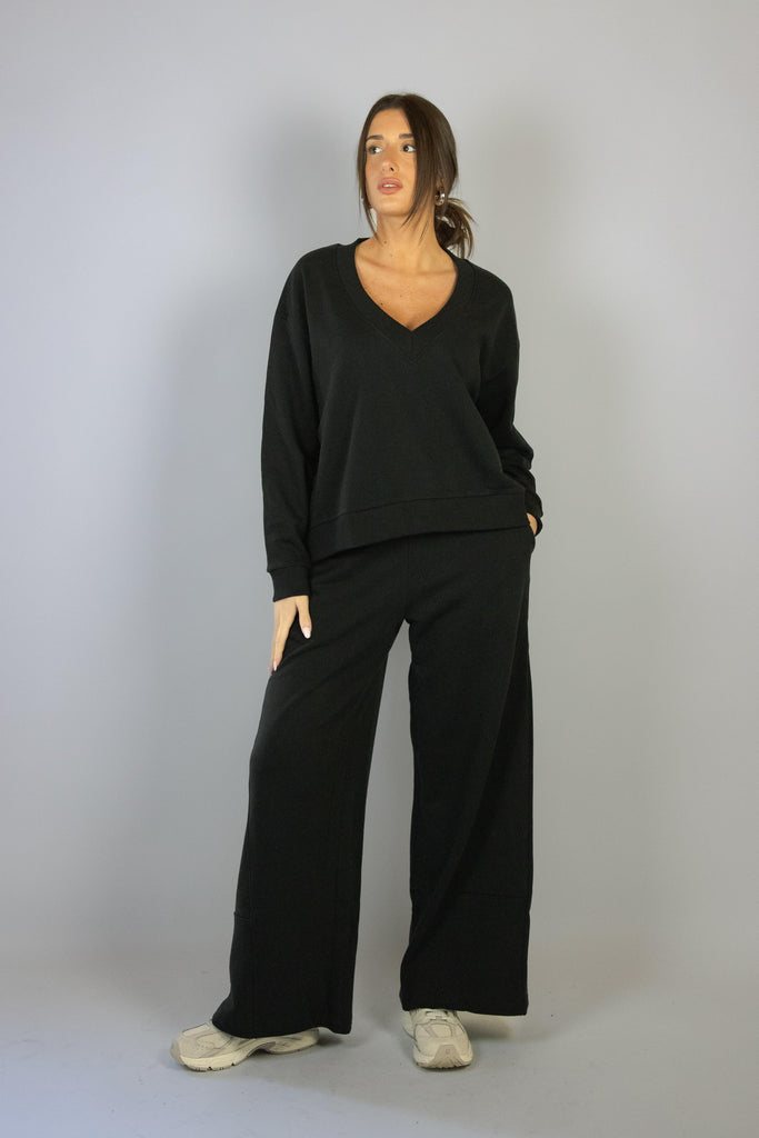 Pantalone nero in felpa leggera NEW YORK NERO EGG FAMILY 