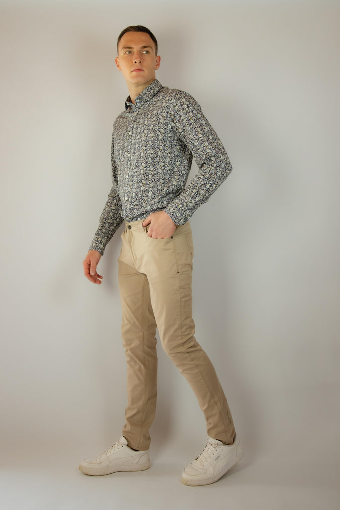 Pantalone lungo beige in cotone leggero C/ALAN BEIGE EGG FAMILY 