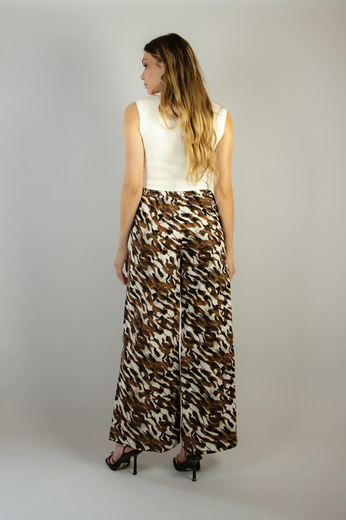 Pantalone lungo in fantasia bianca e verde G152/63 TABACCO EGG FAMILY 