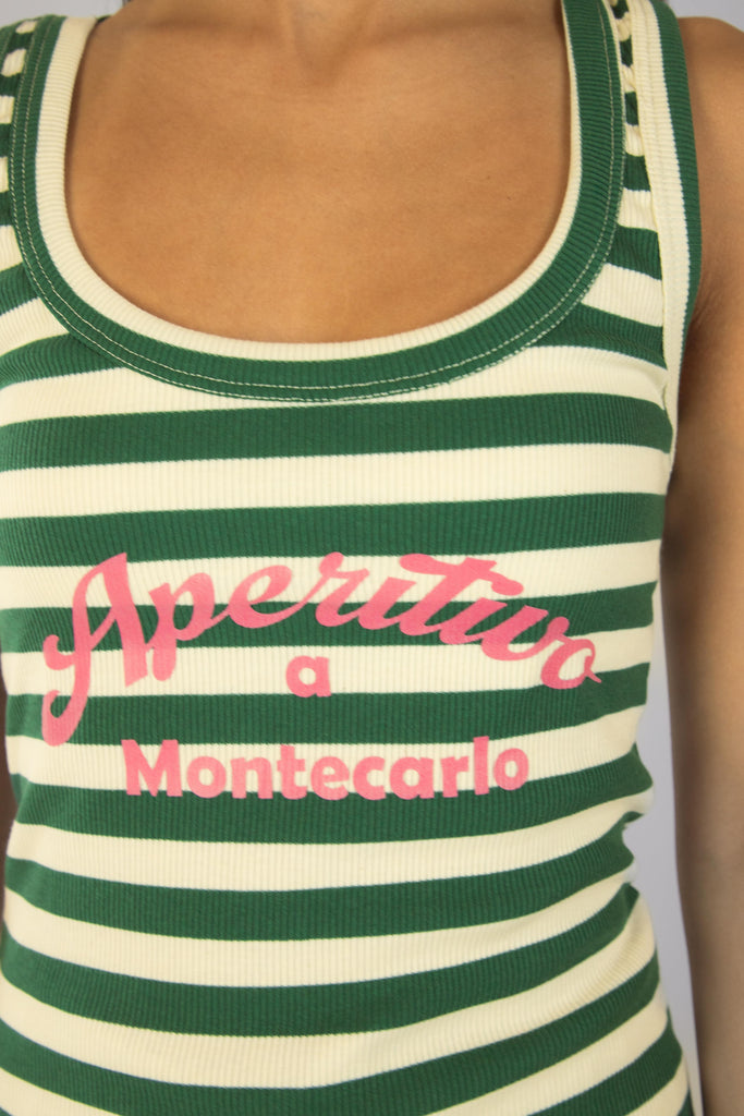 Canotta a righe verdi - Apertitivo Montecarlo APERITIVO MONTECARLO VERDE EGG FAMILY 