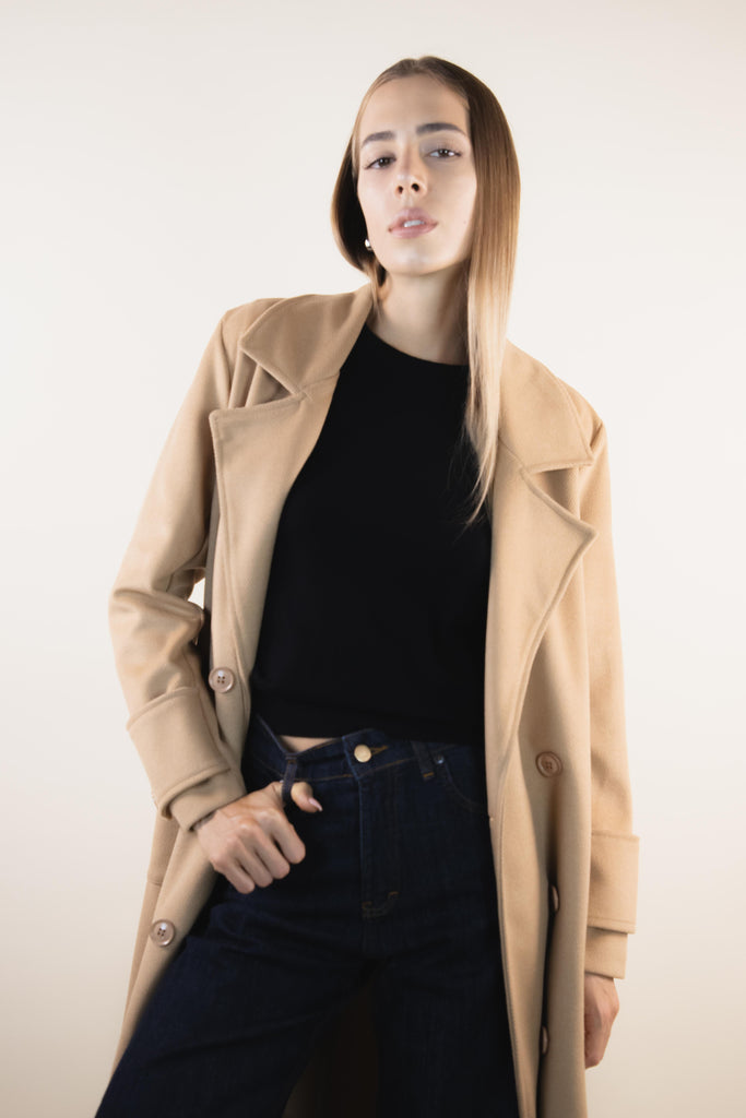 Cappotto leggero sfoderato color cammello ZK4275T48 CAMMELLO EGG FAMILY 