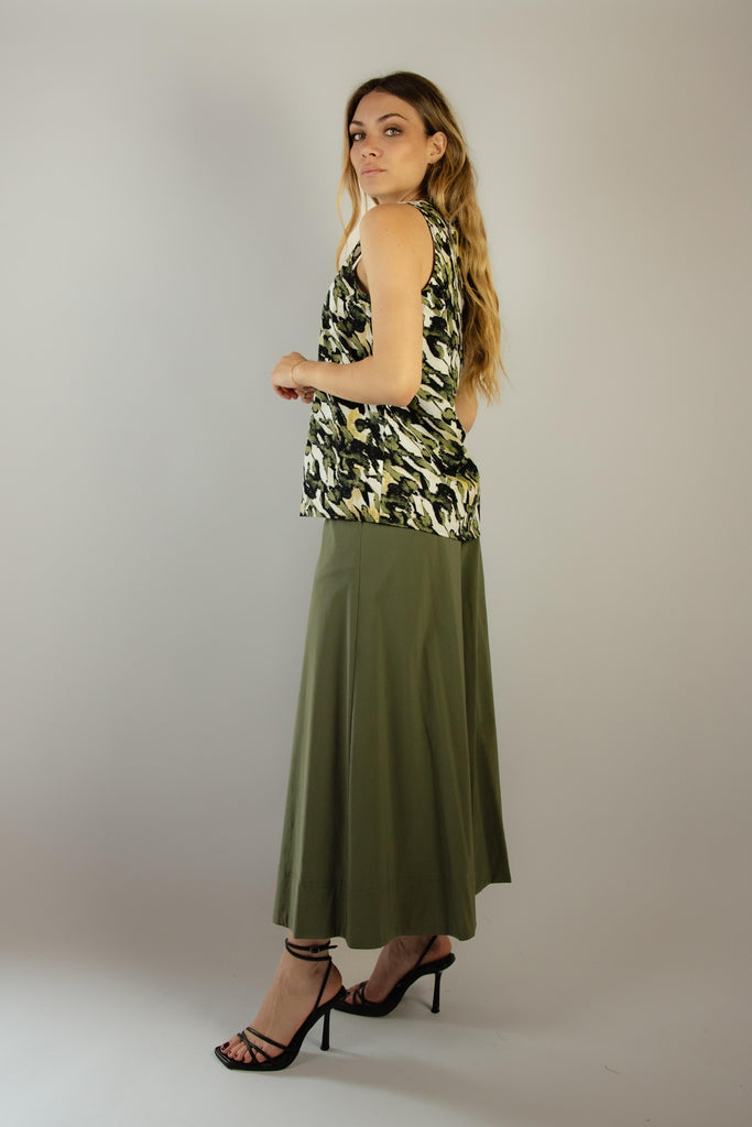 Blusa in cotone fantasia verde militare G640/63 ARMY EGG FAMILY 