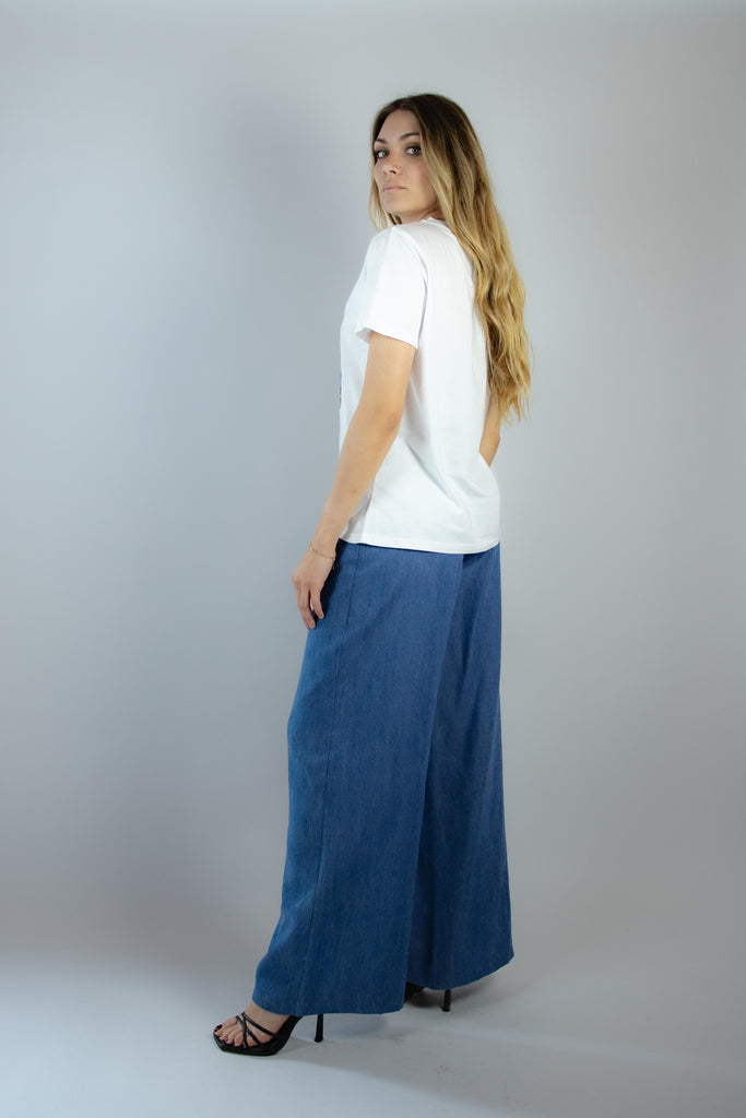 T-shirt bianca con stampa Outsider OUTSIDER BIANCO EGG FAMILY 