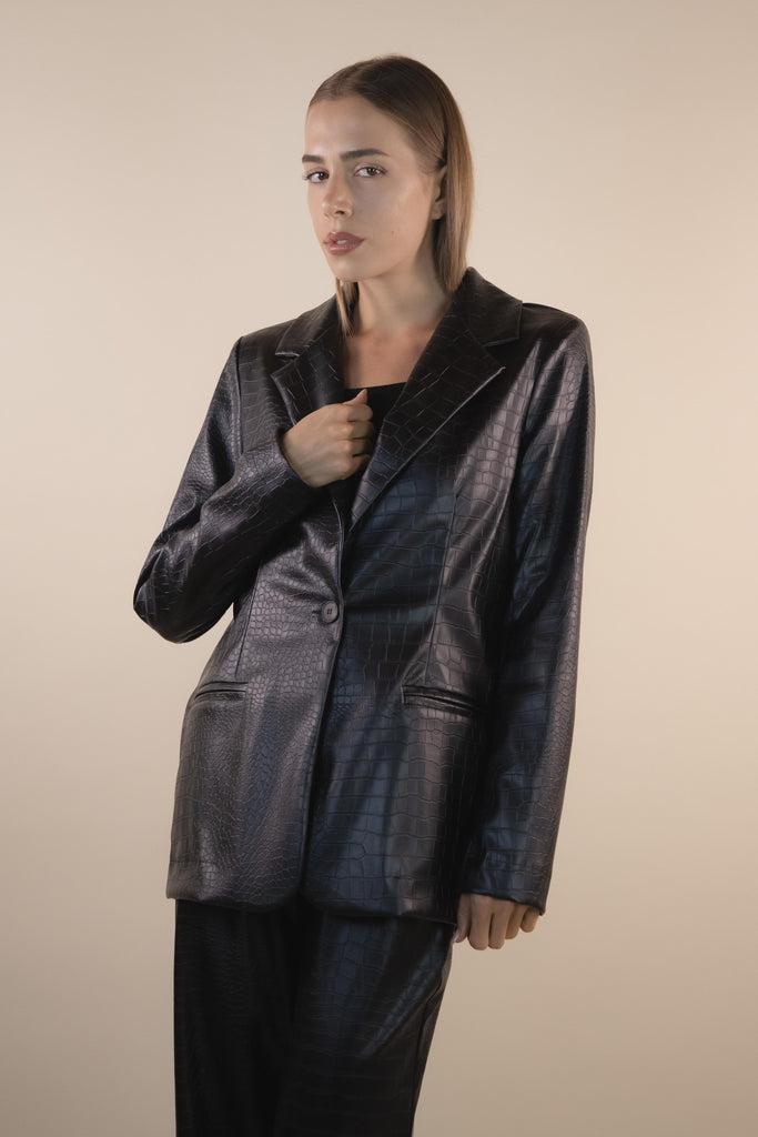 Blazer in ecopelle nero H504/36 NERO EGG FAMILY 