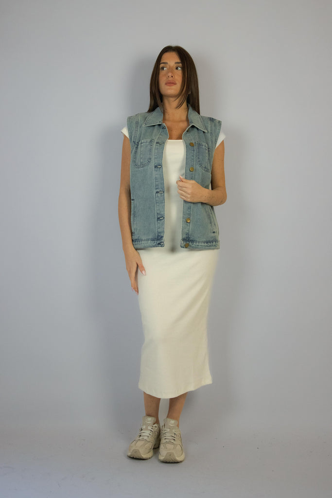 Abito bianco a costine con manica corta ITALY PANNA EGG FAMILY 