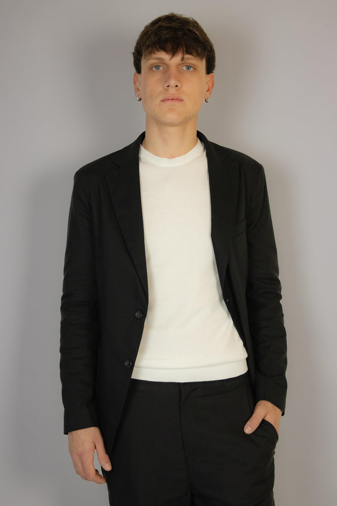 Giacca nera con revers EGG/2505 NERO EGG FAMILY 