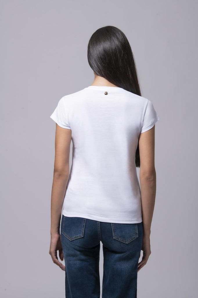 T-shirt con stampa Leopardi 177353 BIANCO EGG FAMILY 
