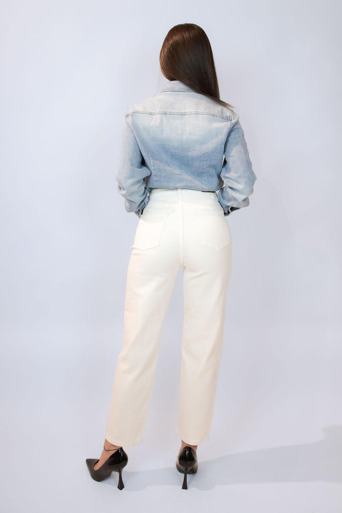 Jeans bianco mom fit EG802-1 BIANCO EGG FAMILY 